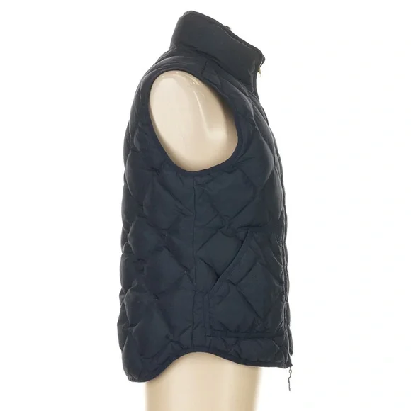 J.Crew Navy Quilted Puffer Vest Gold Zip Preppy Fall Layer XS - Picture 3 of 7